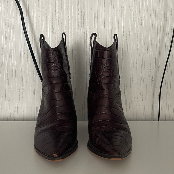SOLD 🤑Gibson & latimer croc embossed western booties size 8.5 - Picture 2 of 10